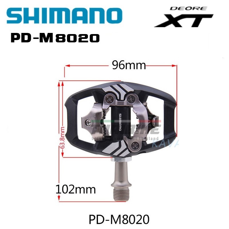 บันใดจักรยานเสือภูเขาชิมาโน่ XT, PD-M8020, รุ่นมีปีก, พร้อมคลีทมีกล่อง
