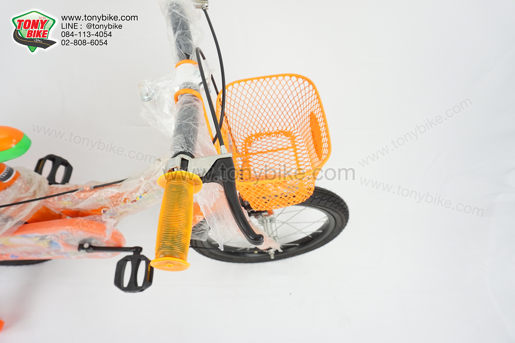 จักรยานเด็ก ล้อ 16 นิ้ว แฮนด์ตรง สีส้ม