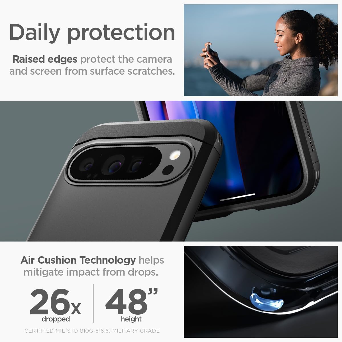 Spigen Tough Armor Designed for Pixel 9 Pro XL Case - Black