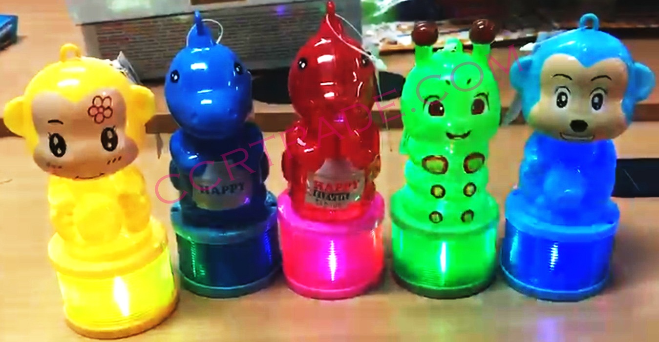 สปริงหัวสัตว์การ์ตูน มีไฟ (งานห้าง) 5.5 ซม.