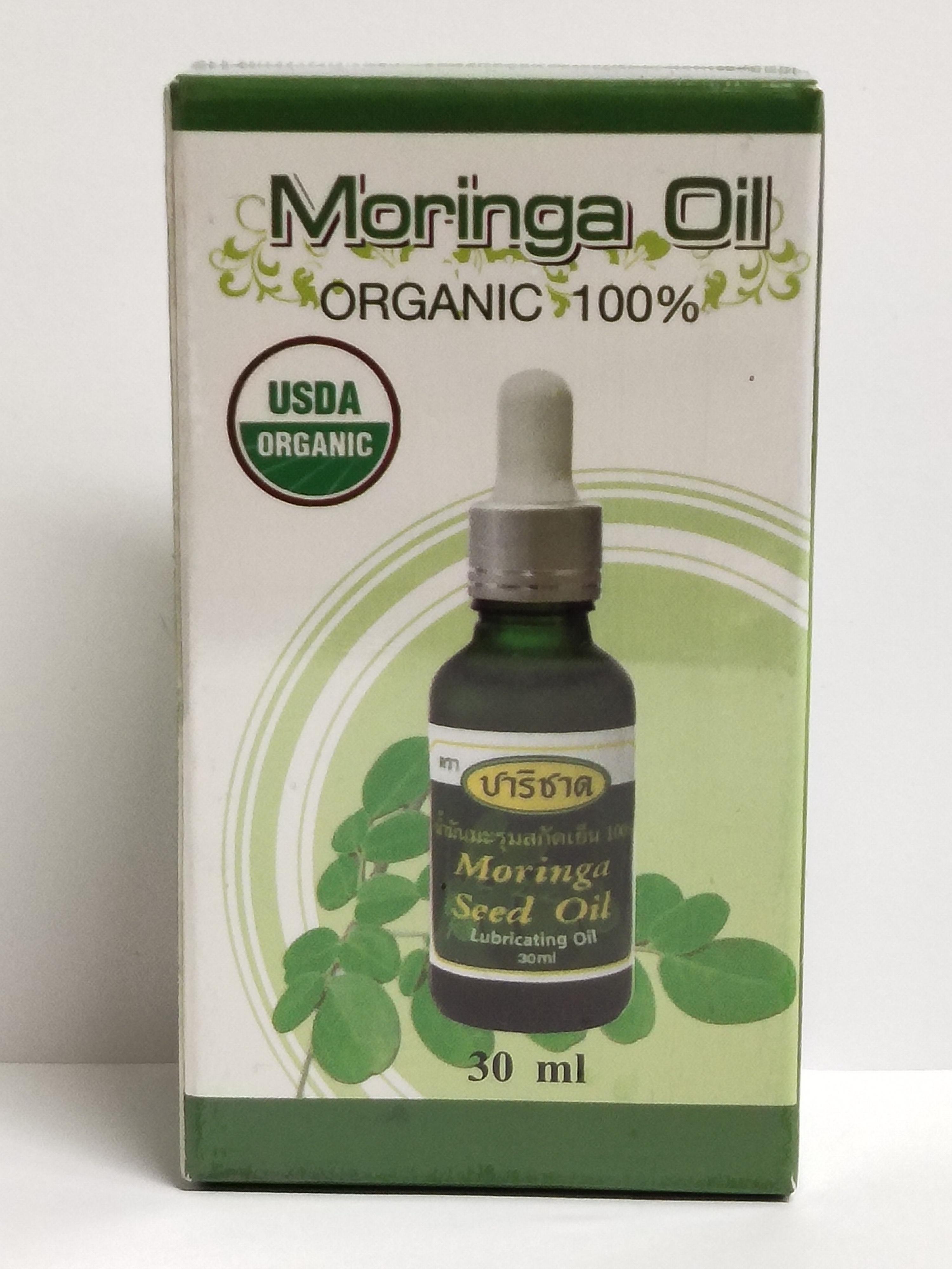 น้ำมันเมล็ดมะรุมสกัดเย็นปาริชาต ออร์แกนิค 100% ขนาด 30 ml.