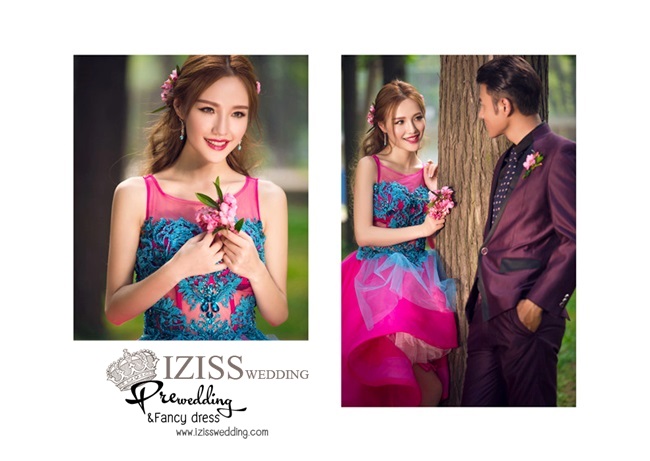 PW166 - Pre order ชุดคู่ถ่ายพรีเวดดิ้ง (prewedding dress) & ชุดแต่งงานแฟนซี (Fancy wedding dress)ชายหญิง "ธีมสีชมพู-ม่วง"