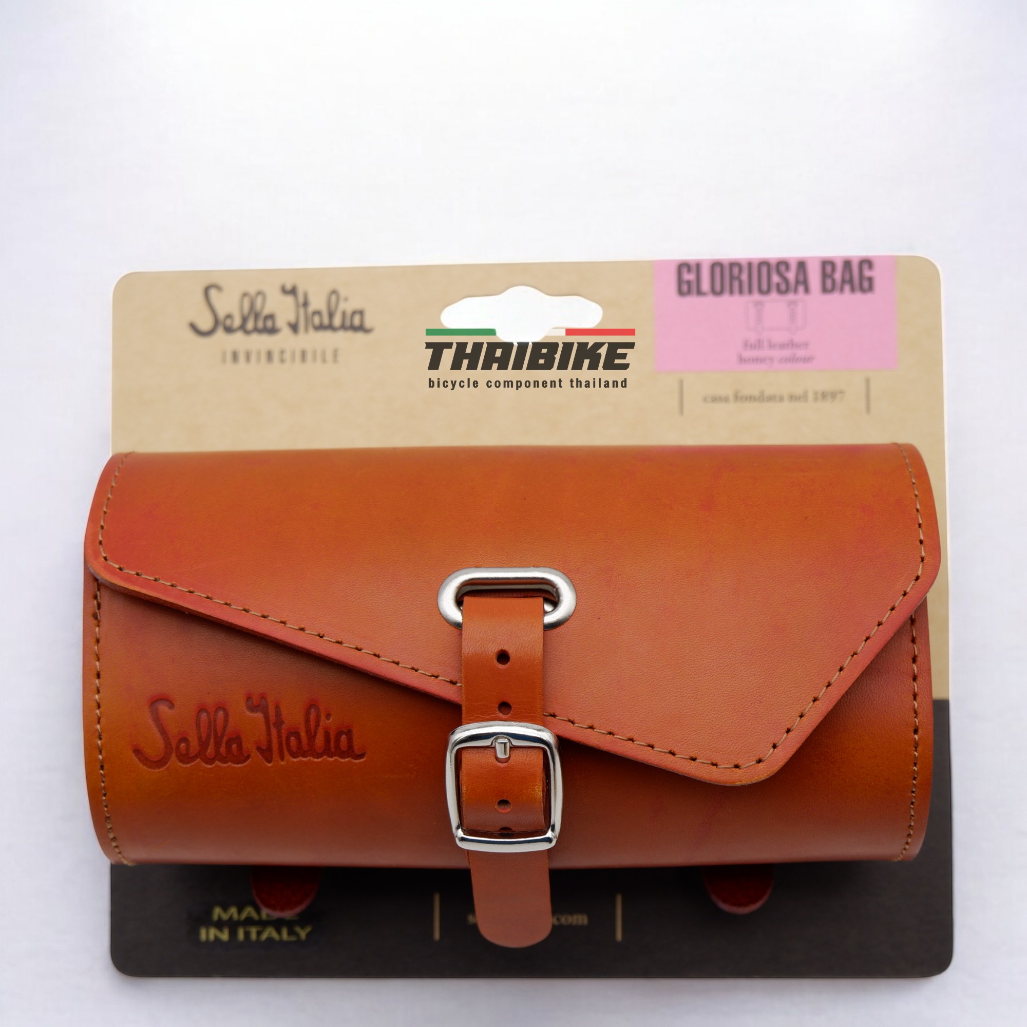 กระเป๋าติดใต้อานจักรยาน SELLE ITALIA GLORIOSA BAG, ทำจากหนังแท้