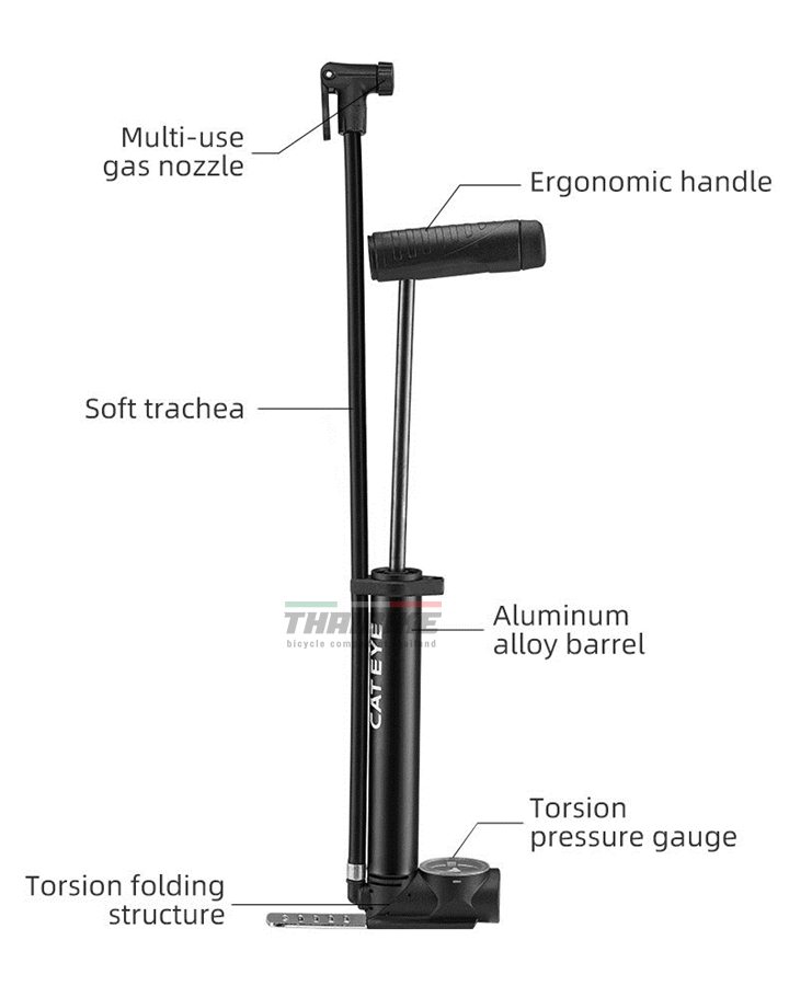 แท้ สูบจักรยานแบบพกพา CATEYE PUMP 120PSI ท่ออลูมิเนียม