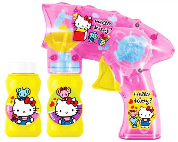 ปืนเป่าฟอง Hello Kitty+น้ำยา 2 ขวด มีไฟ(ลิขสิทธิ์แท้) 26 ซม.(1x3)