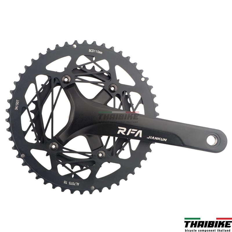 ชุดขาจานจักรยานเสือหมอบพร้อมกะโหลก ยี่ห้อ Jiankun RFA ขนาด 50-34T ขาจาน 170มม.