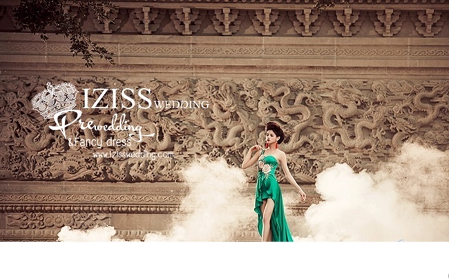 PW148 - Pre order ชุดคู่ถ่ายพรีเวดดิ้ง (prewedding dress) & ชุดแต่งงานแฟนซี (Fancy wedding dress)ชายหญิง "ธีมสีเขียว-ดำ"