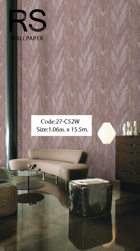 วอลเปเปอร์พื้นสีม่วงเทกเจอร์หยักแบบจางๆ 27-C52W