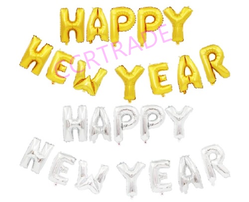 ลูกโป่งฟรอยปีใหม่ Happy New Year 12 นิ้ว(1x3)