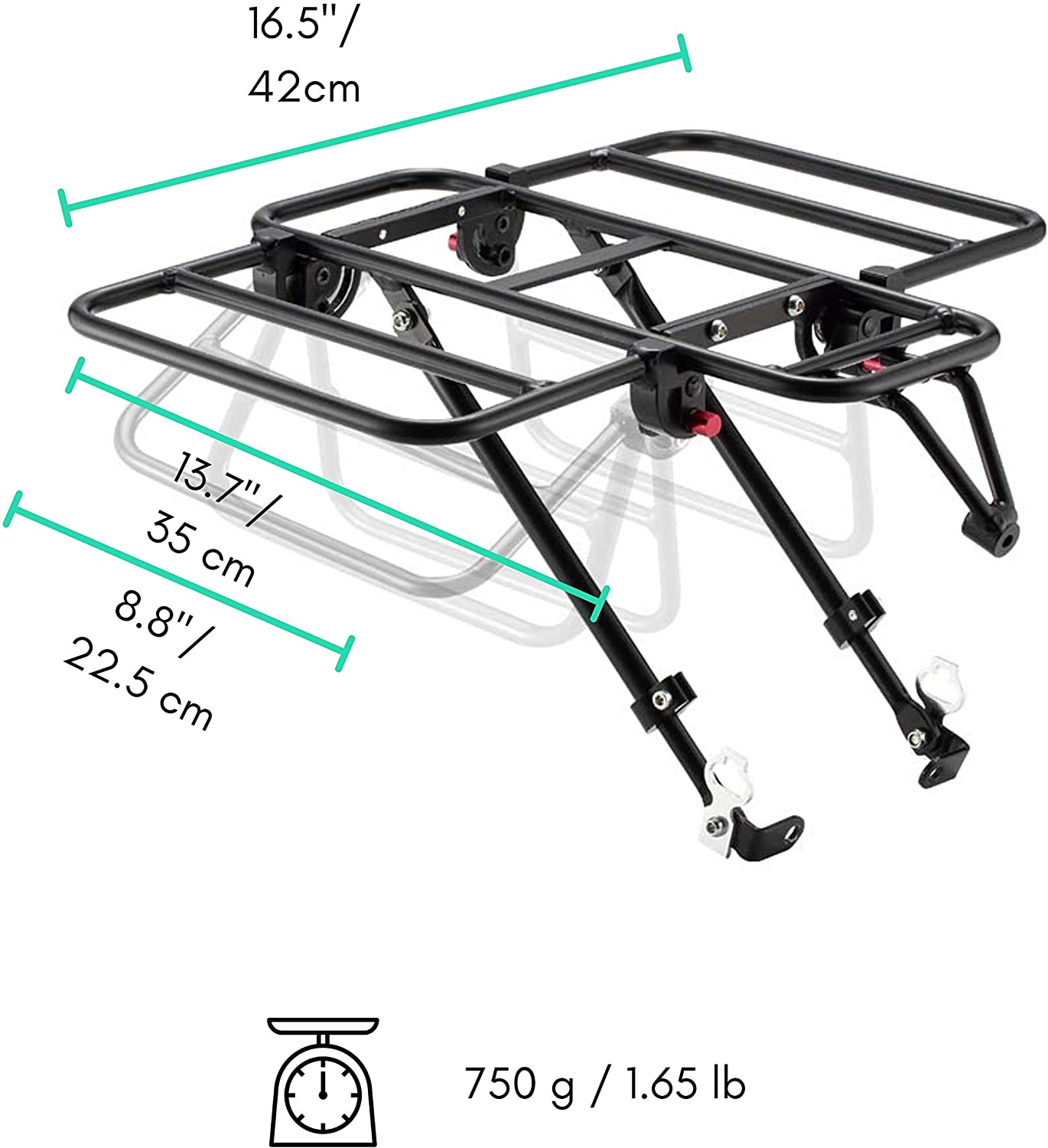 ตะแกรงหน้าจักรยานรุ่นขยายได้สีดำ VINCITA C054-BL