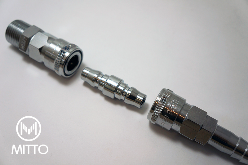 ข้อต่อลม นิเปิ้ลตัวผู้ , Quick coupler connector steel double eneded male plug รุ่นสแตนดาร์ด