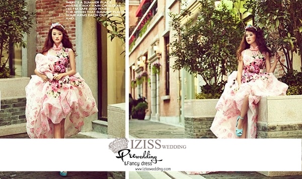 PW040 - **เลิกผลิตค่ะ** ชุดคู่ถ่ายพรีเวดดิ้ง (prewedding dress) & ชุดแต่งงานแฟนซี (Fancy wedding dress)ชายหญิง "ธีมสีชมพู-เหลือง"