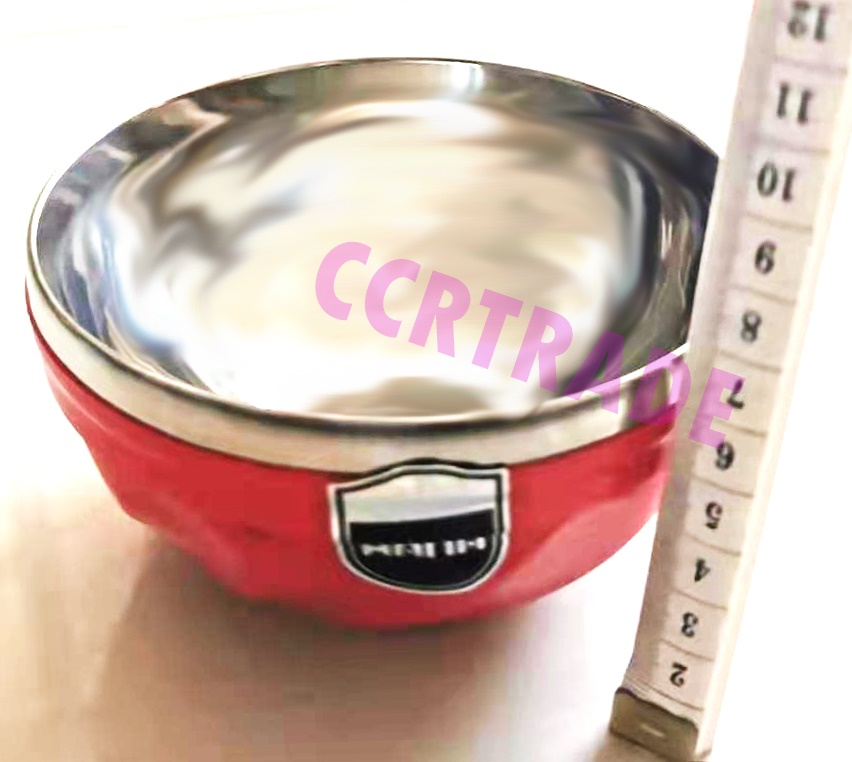 ชามเด็กสแตนเลสกันร้อนสีสด 6x12 ซม.(งานห้าง)