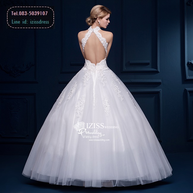 BR168 **พรีออเดอร์**ชุดแต่งงาน&ชุดเจ้าสาวเกาะอกแบบยาวสีขาวเกรดพรีเมี่ยม ดีเทลช่วงคอตัดต่อลูกไม้ผสมเลื่อมซีทรูด้วย้าตาข่ายโปร่งช่วงเนินอก เข้ารูปช่วงเอวให้ผอมเพรียว เรียบหรูน่ารัก สวยโดดเด่นไม่ซ้ำใคร