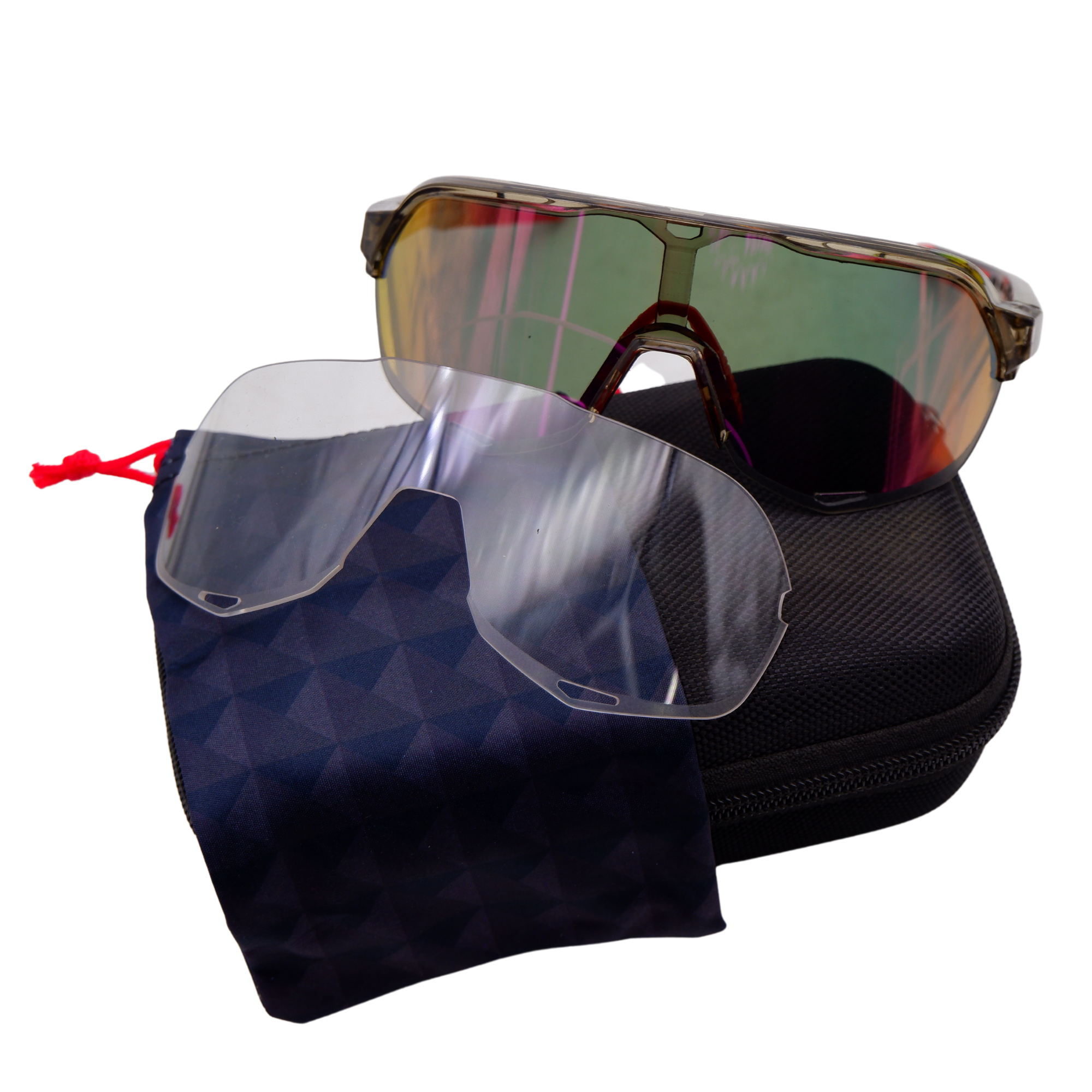 แว่นตาปั่นจักรยานแบบเปลี่ยนเลนส์ T-REX S0027 พร้อมกล่อง ผ้าเช็ดแว่น