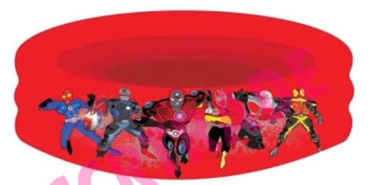 สระน้ำกลมกันลื่น 4.25 ฟุต 3 ลอน ลายฮีโร่ (ลิขสิทธิ์แท้)(1x3)