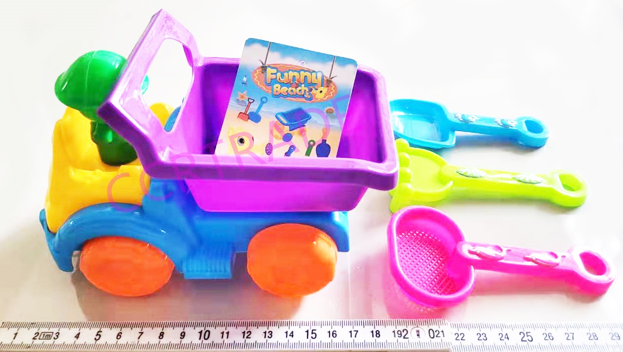 รถไฟการ์ตูนเล่นทรายถุงตาข่าย 16 ซม.