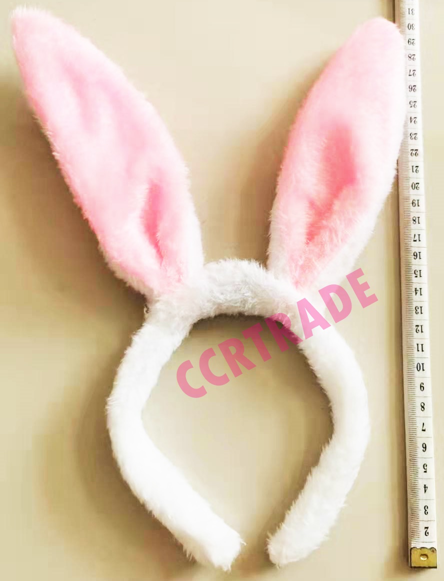 คาดผมหูกระต่ายขนนุ่ม 17x30 ซม.มีสีชมพูอ่อน-ชมพูเข้ม