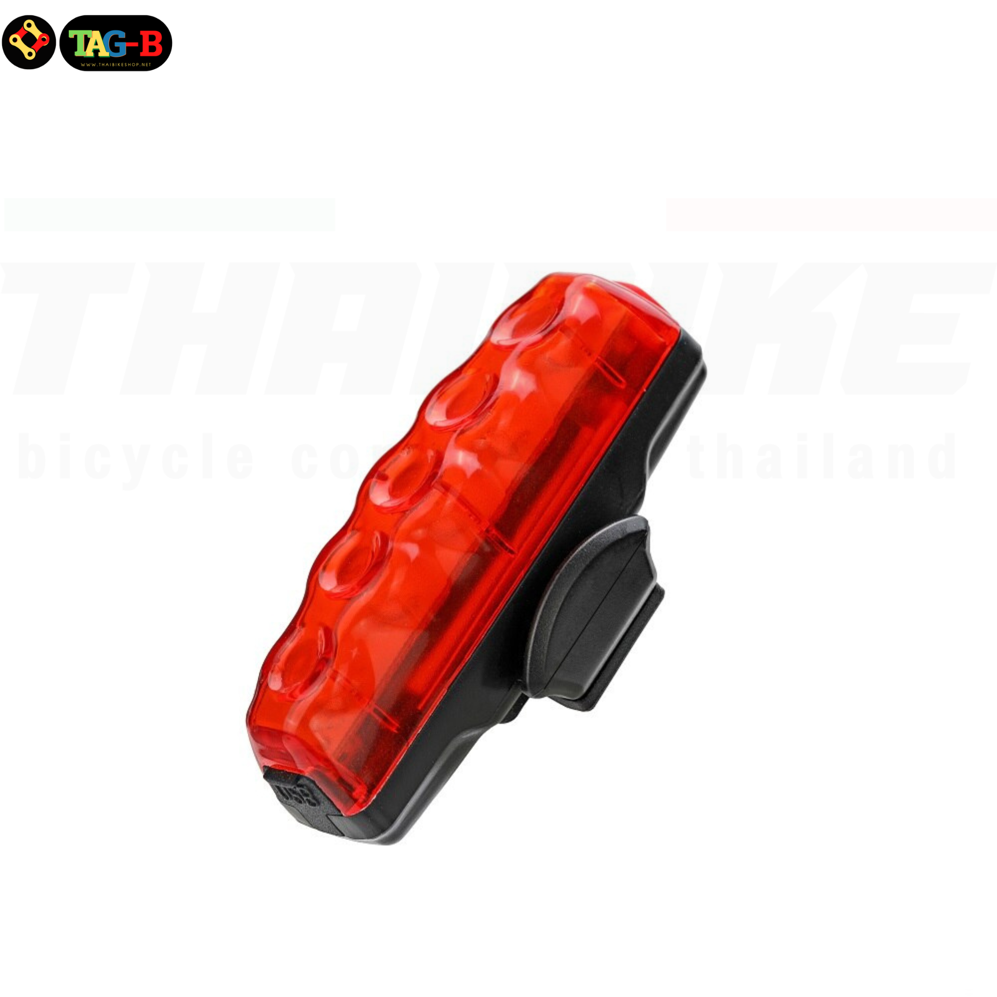 ไฟท้ายจักรยานชาร์จ USB THAIBIKE 004 ไฟสีแดง ไฟสีแดงน้ำเงิน