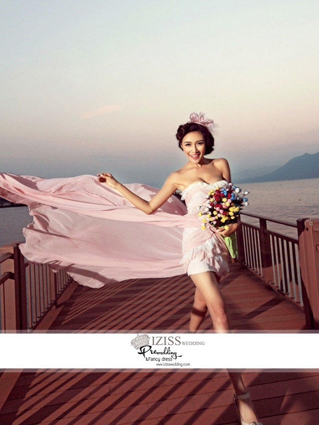 PW029 - **เลิกผลิตค่ะ** ชุดคู่ถ่ายพรีเวดดิ้ง (prewedding dress) & ชุดแต่งงานแฟนซี (Fancy wedding dress)ชายหญิง "ธีมสีชมพู-น้ำตาล"
