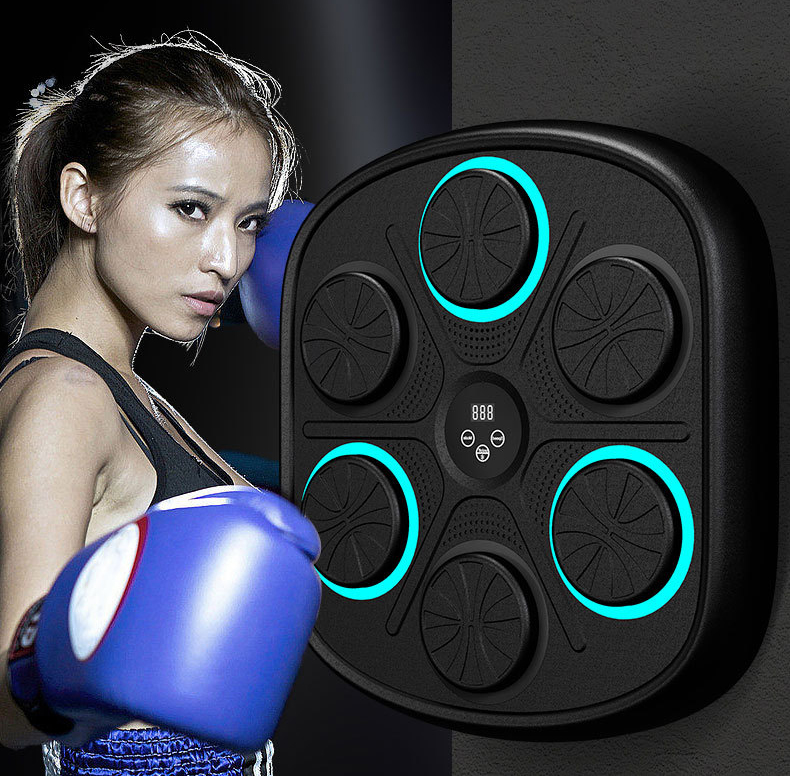 แท่นซ้อมมวย ติดผนัง มีโปรแกรมนับจำนวน พร้อมถุงมือ สสินค้าพร้อมส่งในไทย