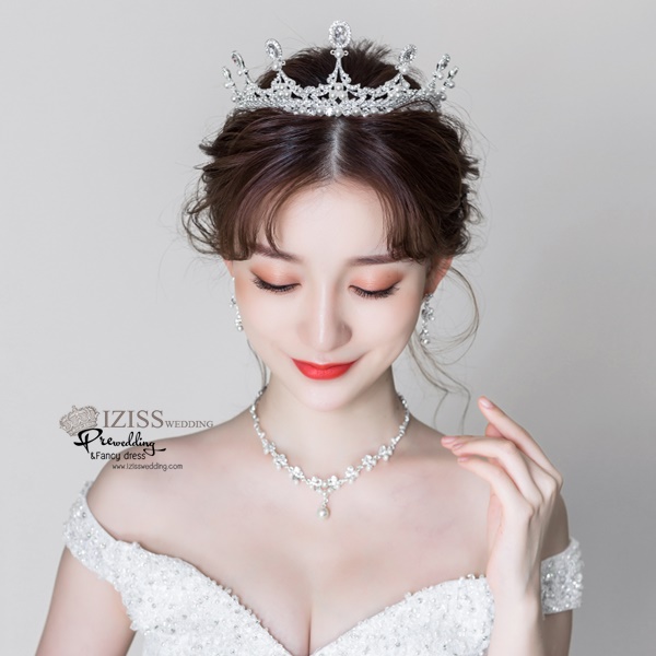 AC009 **พรีออเดอร์**เทียร่า มงกุฎเพชร ต่างหู สร้อยคอเจ้าสาว ชุดเครื่องประดับเจ้าสาวสวยหรูดุจเจ้าหญิง