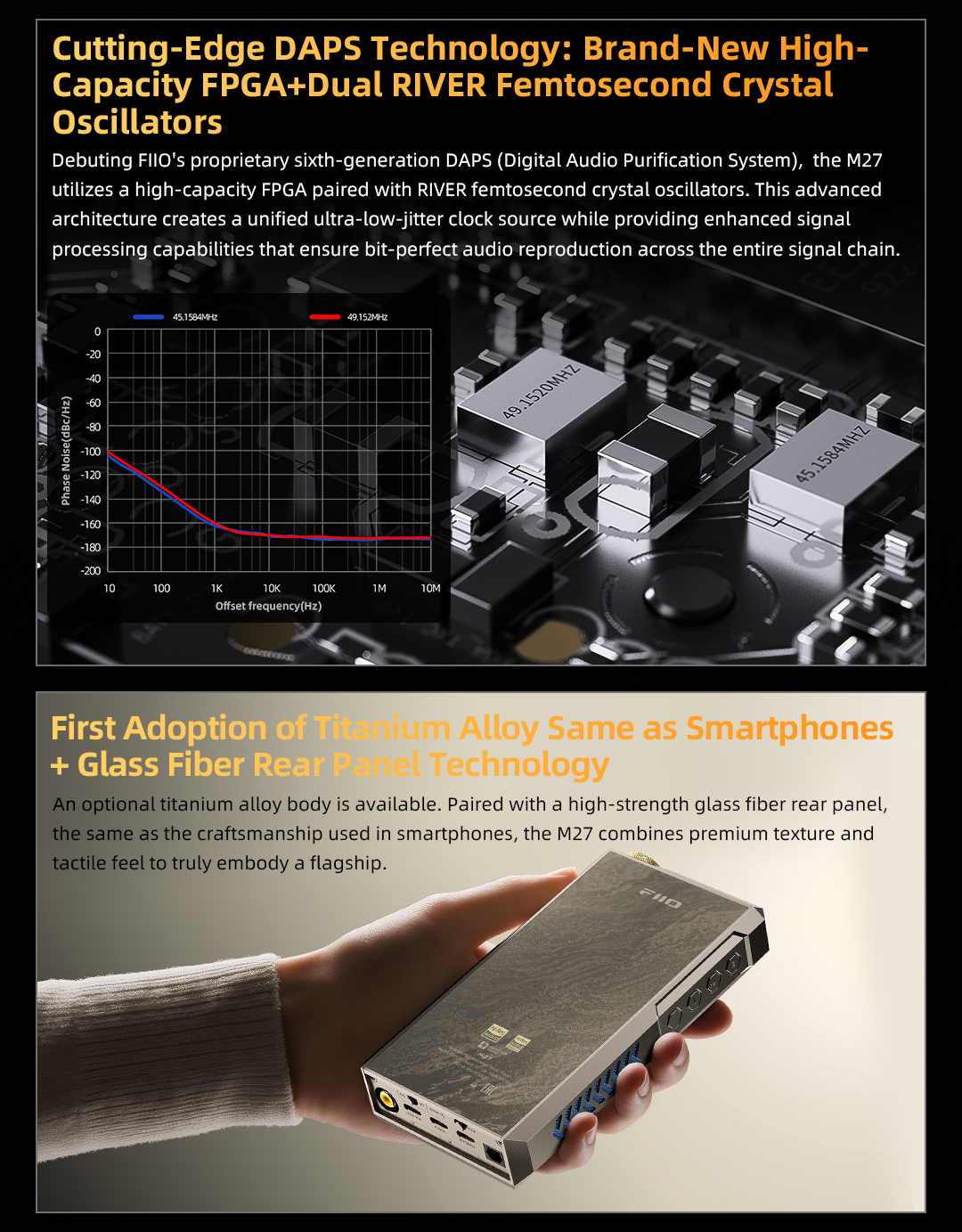 FiiO M27 DAP เครื่องเล่นเพลงพกพา HiFi อัจฉริยะระดับเรือธง รองรับ Dual Hi-Res ประกันศูนย์ไทย