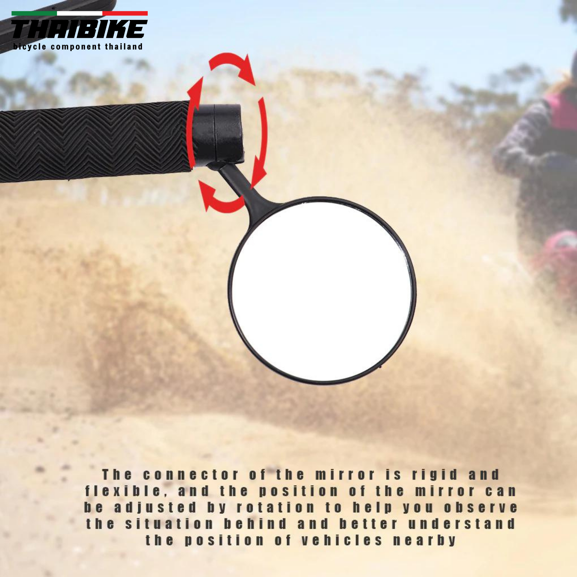 กระจกมองหลัง กระจกจักรยานเสียบแฮนด์ THAIBIKE
