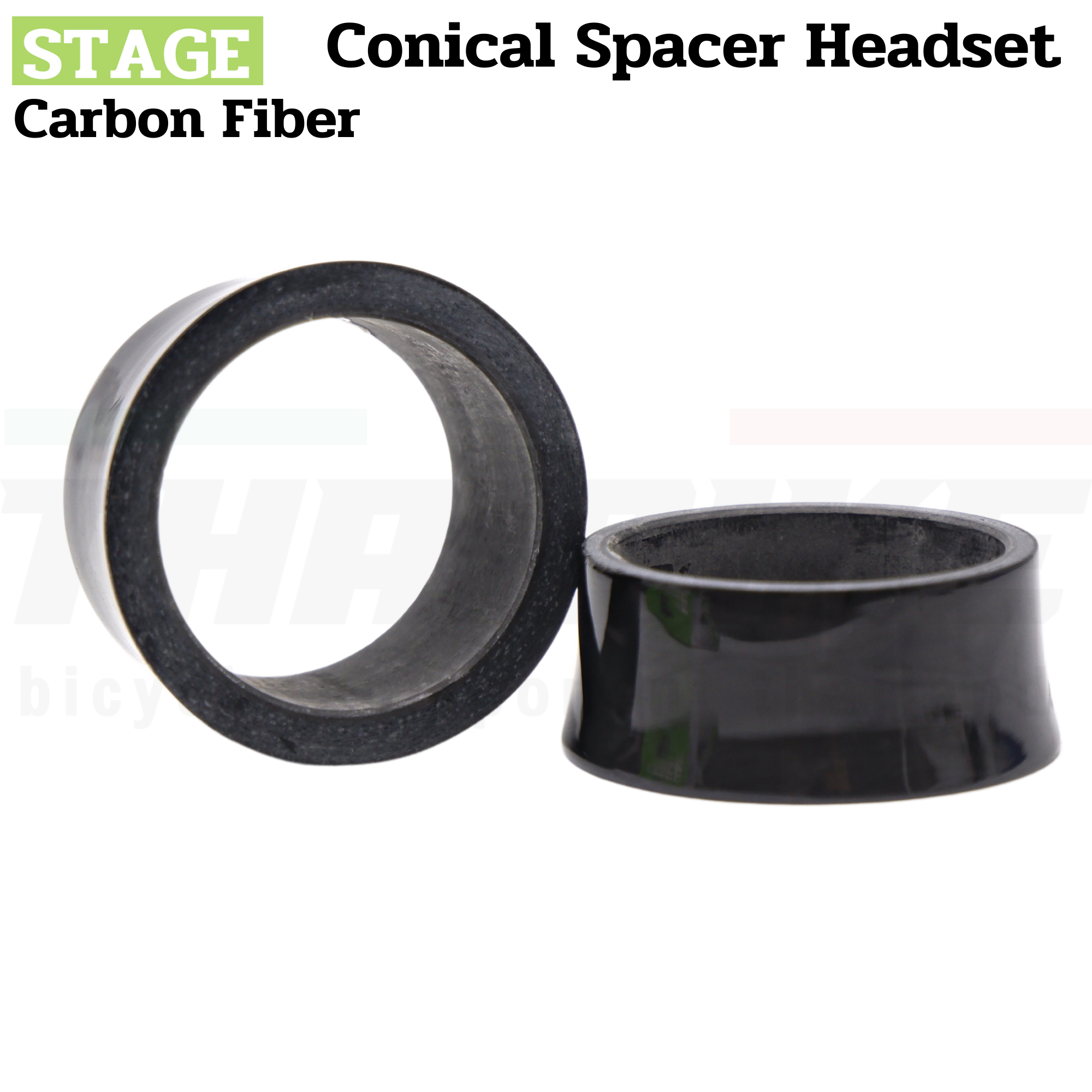 แหวนรองคอจักรยานแบบคาร์บอนตัวล่าง Stage Conical Spacer Headset(28.6) 15/20 mm