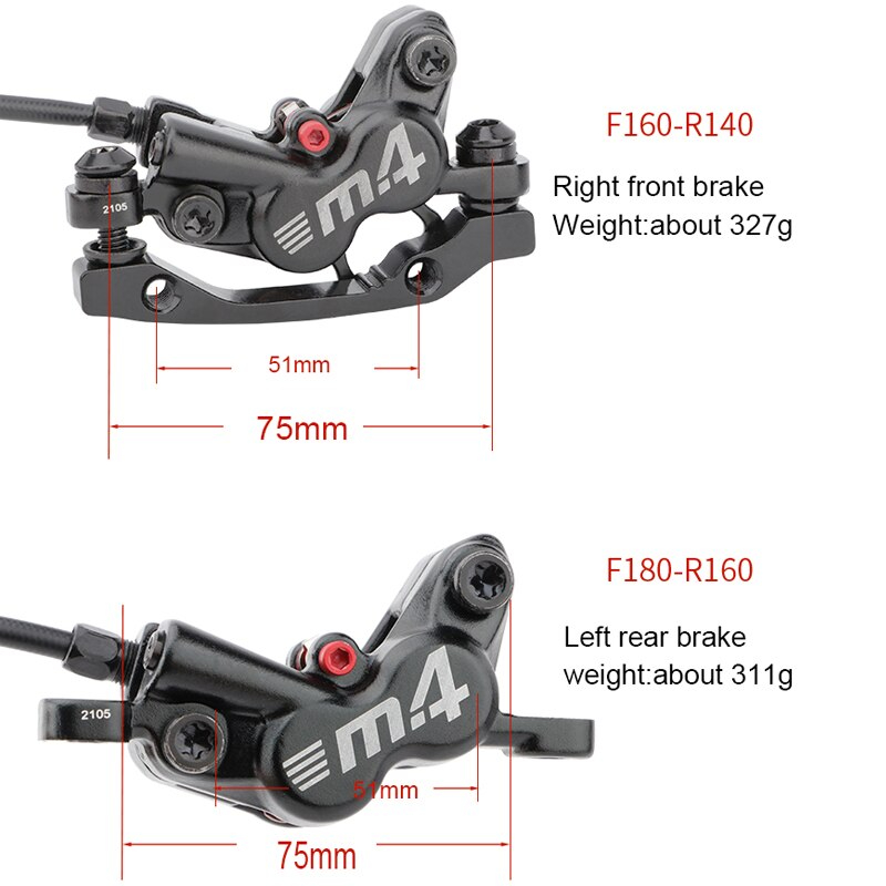 ชุดดิสก์เบรคน้ำมันจัดรยานเสือภูเขา MEROCA MT420 MTB bike hydraulic brake 160mm brake four piston