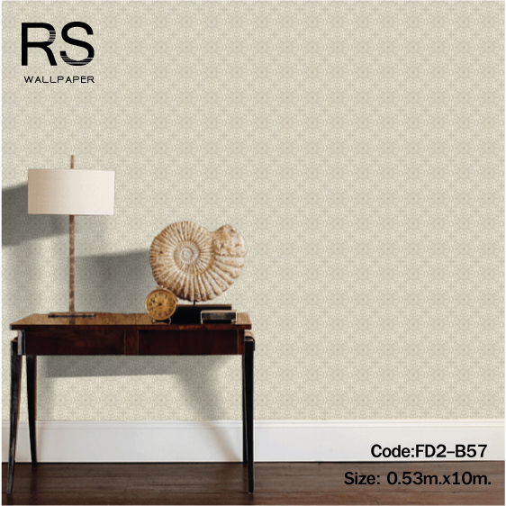 วอลเปเปอร์โมเดินท์ สีพื้นขาวครีม ลายทองเหลือง (Moroccan Style)FD2-B57