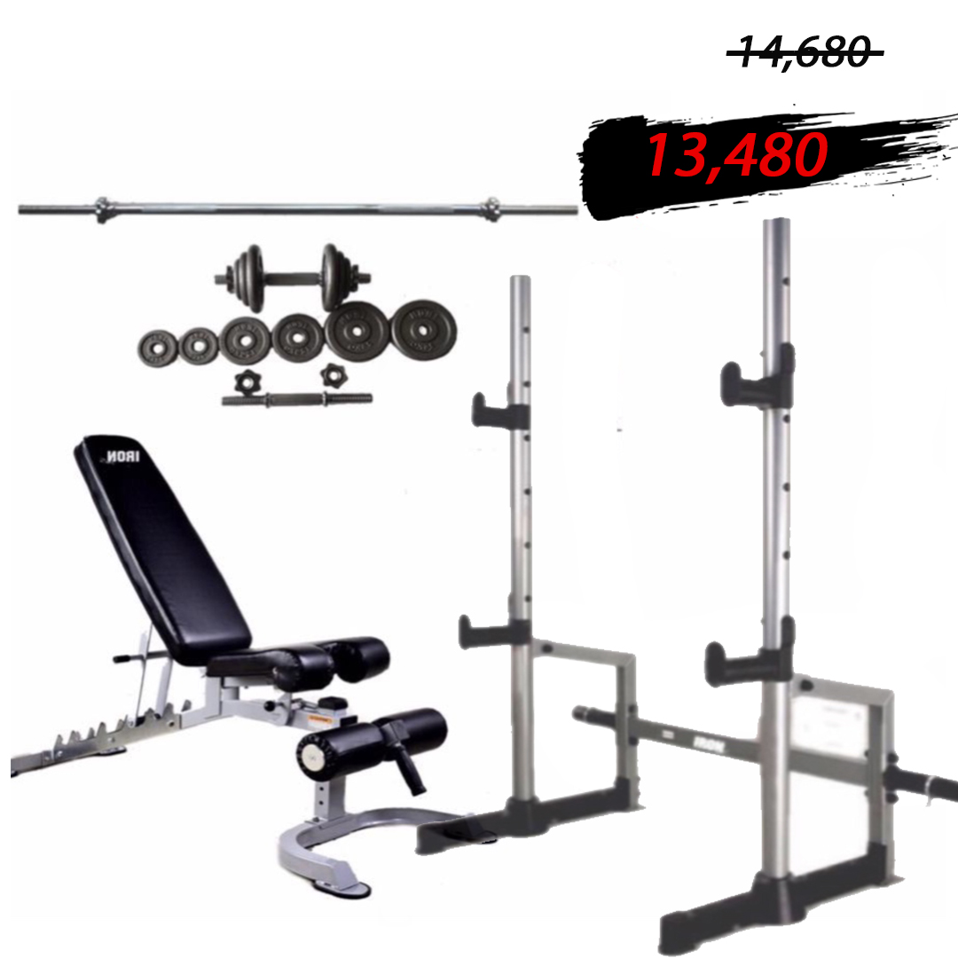 เซทม้าดัมเบล รุ่น IRON 202 + rack รุ่น IRON 703 +เซทดัมเบล บาร์เบล 30 โล