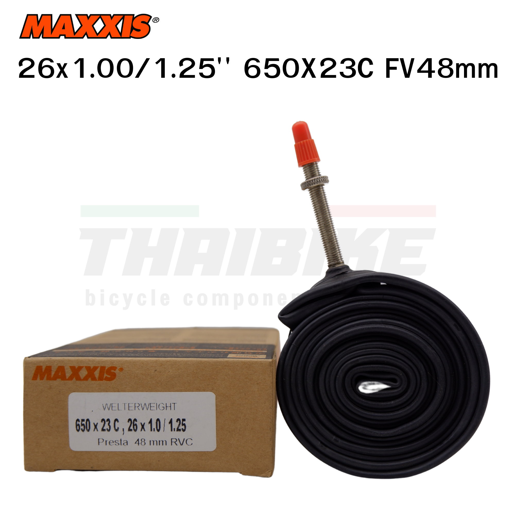 ยางในจักรยาน MAXXIS Welter Weight Presta Valve 26x1.00/1.25'' 650X23C 48mm