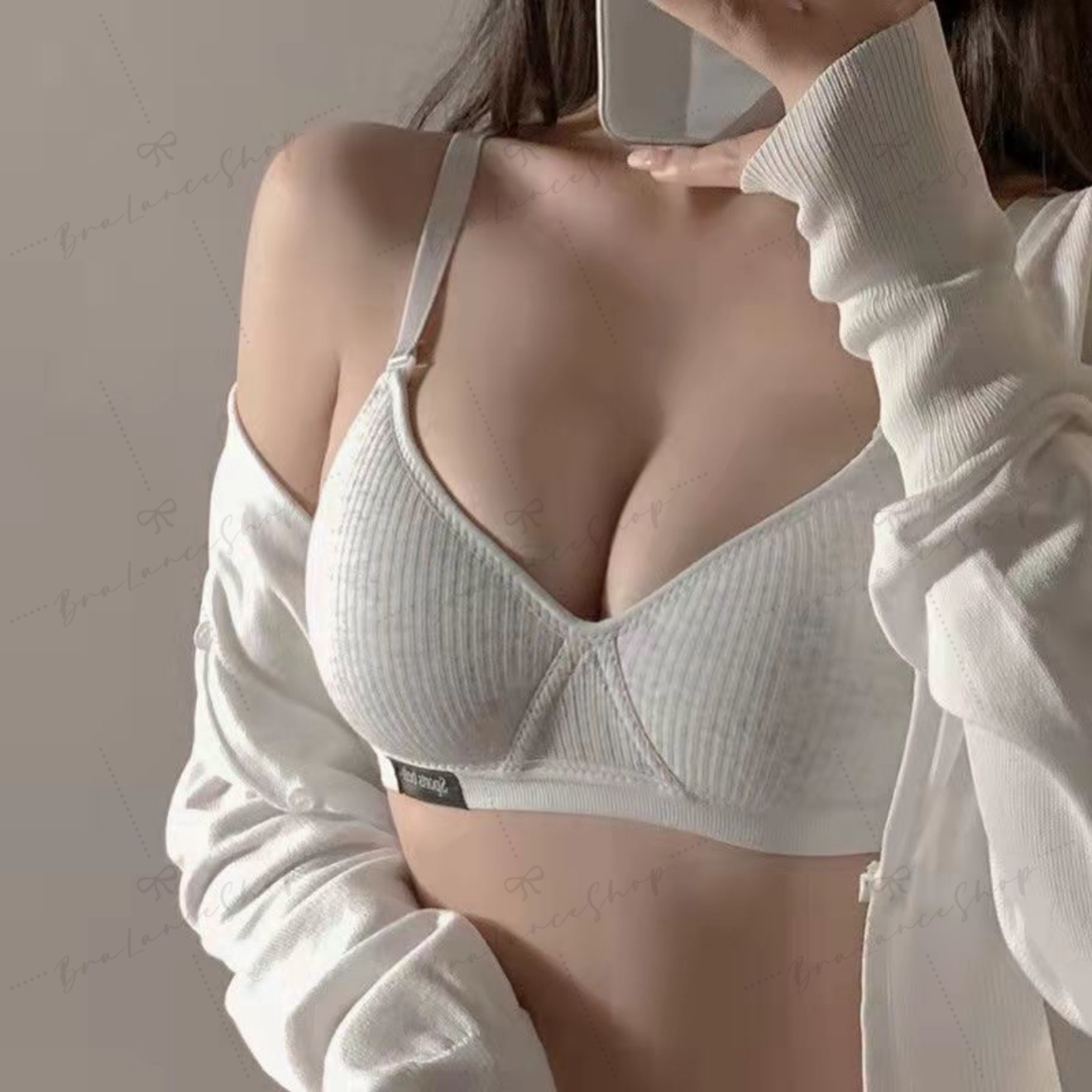 BLS✿079 บราไร้โครงผ้าร่องคอตตอน