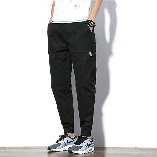 พร้อมส่ง jogger pants สีดำ กางเกงขายาว จั้มปลายขา ใส่สบาย กางเกงแฟชั่นผู้ชาย
