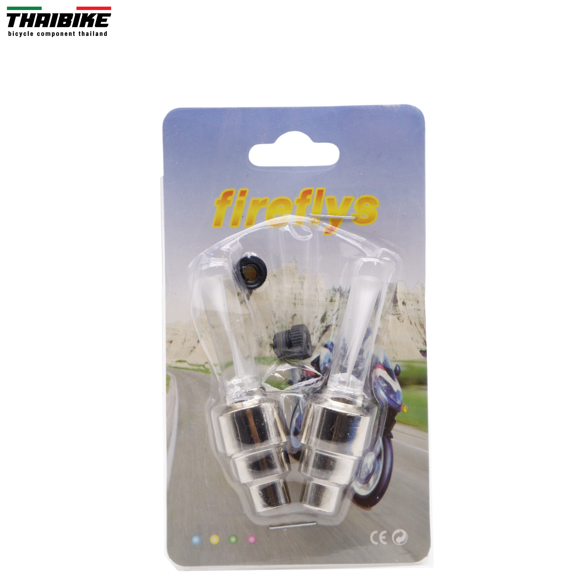 ไฟติดจุ๊บลมจักรยาน แบบสีสลับ ติดได้ทั้งจุ๊บเล็กและใหญ่