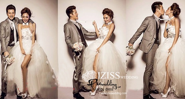 PW165 - Pre order ชุดคู่ถ่ายพรีเวดดิ้ง (prewedding dress) & ชุดแต่งงานแฟนซี (Fancy wedding dress)ชายหญิง "ธีมสีขาว-เทา"
