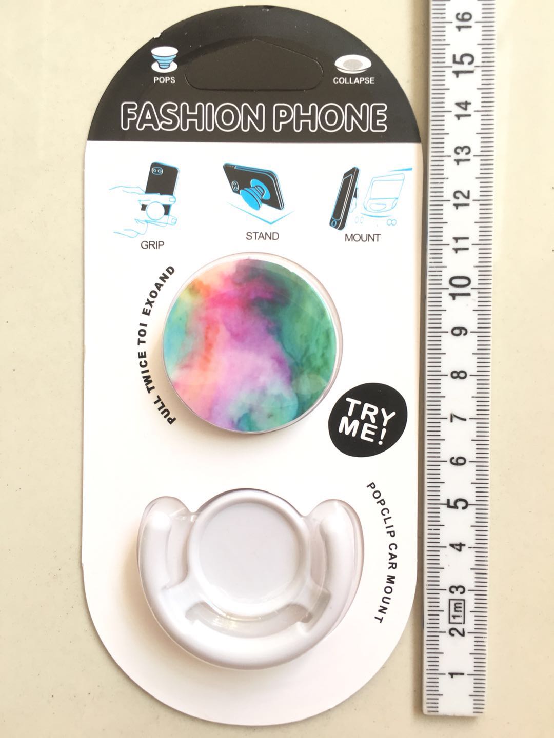 Pop ring ยืดได้+ขอแขวนแผง 16.5 ซม.