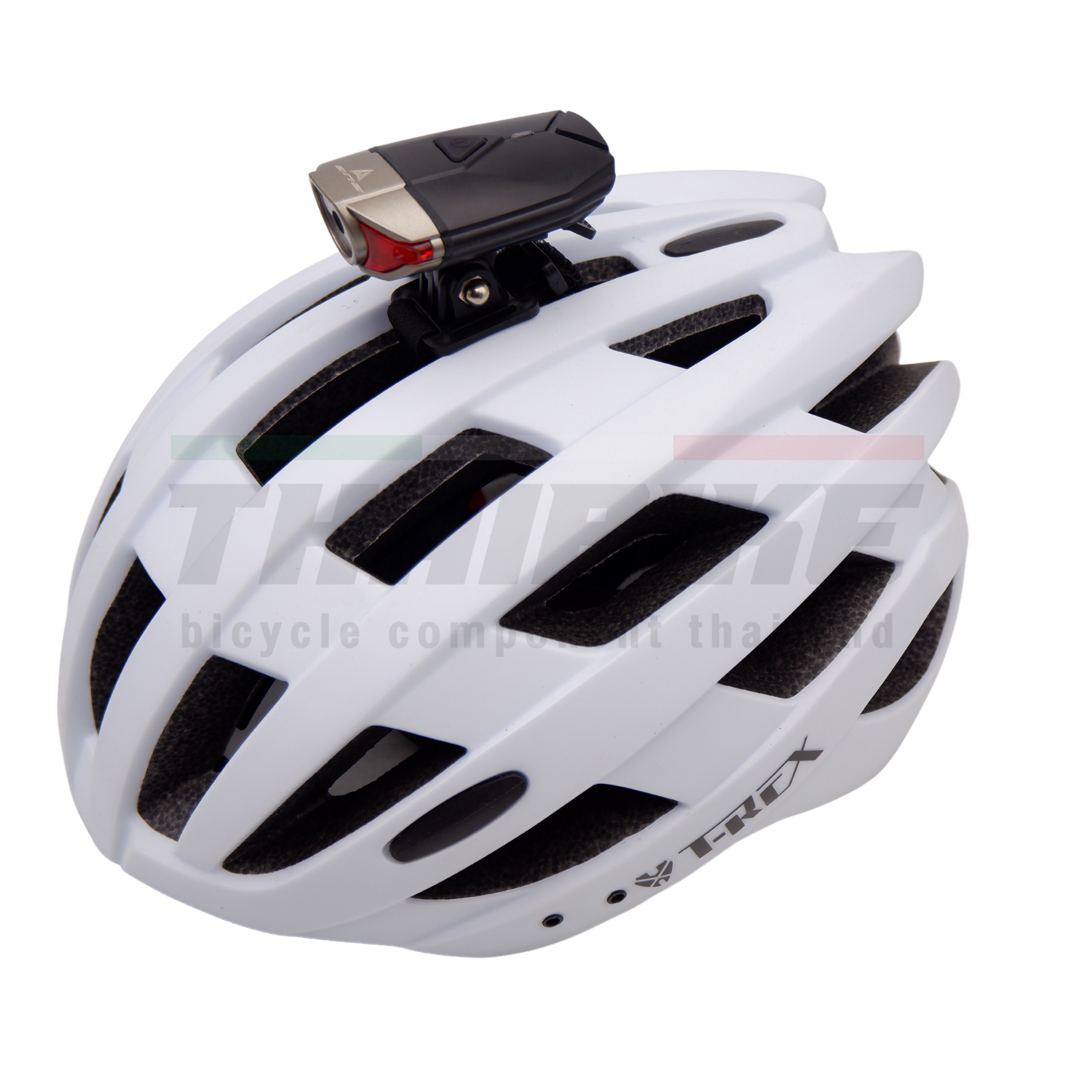 ไฟหน้าจักรยาน BUG HJ-039 SUPER LAVA 300Lumen ชาร์จ USB แถมที่ติดหมวก ติดเมาส์