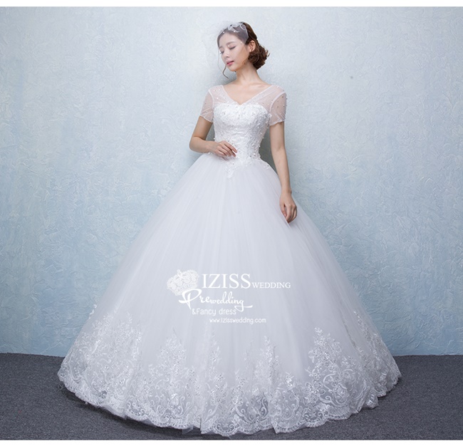 BR152 **พรีออเดอร์**ชุดแต่งงาน&ชุดเจ้าสาวแบบยาวสีขาวเกรดพรีเมี่ยม เปิดไหล่ มีแขน หรูหราน่ารัก สวยโดดเด่นไม่ซ้ำใคร