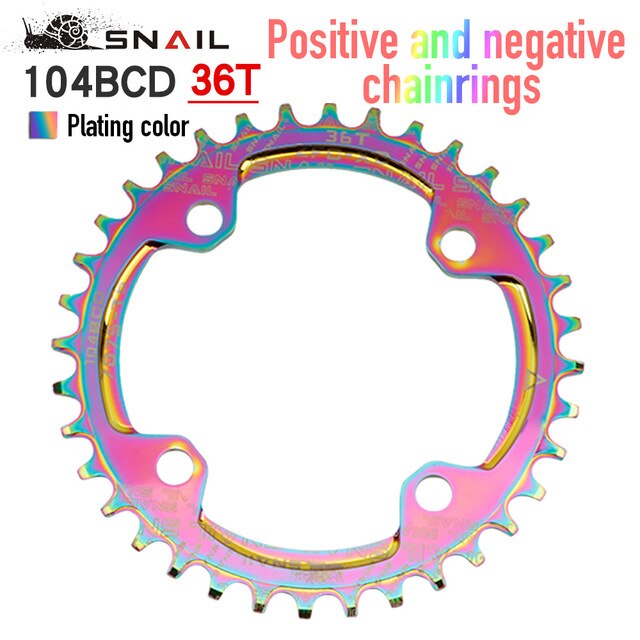 ใบจานจักรยาน สำหรับจานชั้นเดียว SNAIL Chainring 104 BCD 32T 34T 36T 38T