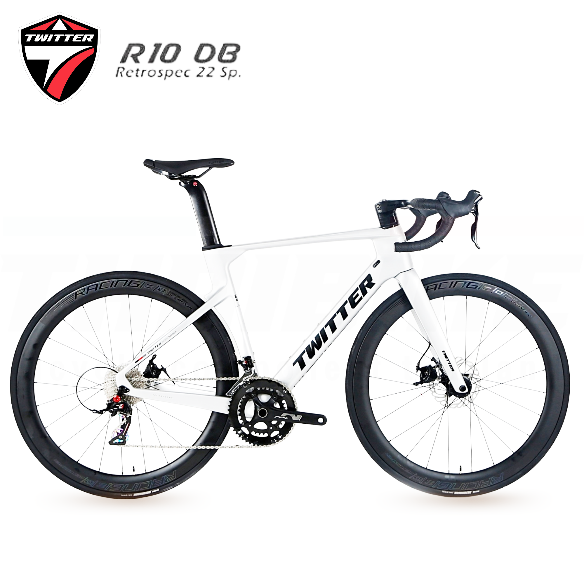 จักรยานเสือหมอบล้อคาร์บอน ดิสเบรค T.WITTER รุ่น R10 DB RS 22 Sp.ล้อคาร์บอน ล้ออลู