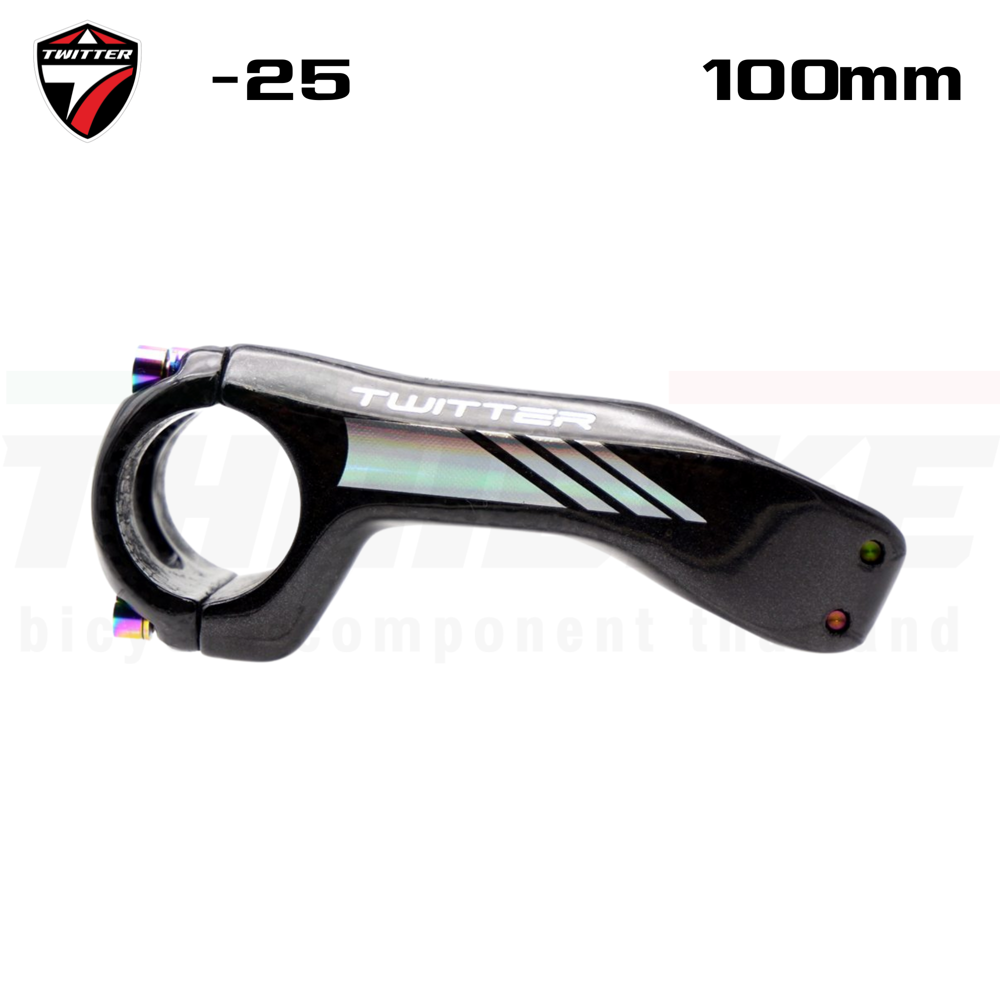 สเต็มจักรยานแบบฟูลคาร์บอน T.WITTER +-25X100มม. น็อตไทเทเนี่ยม