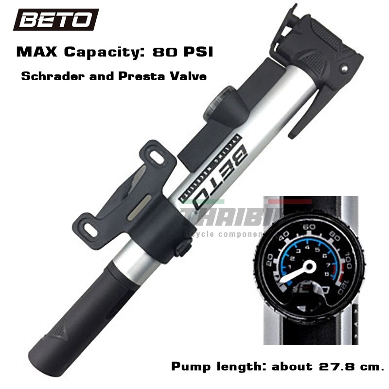 สูบจักรยานอลูมิเนียมพกพา BETO รุ่น CLD-035G 80psi