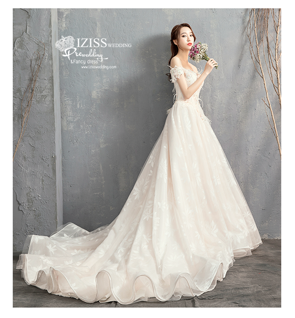 BR364 **พรีออเดอร์**ชุดแต่งงาน&ชุดเจ้าสาวแนวเรียบหรู สีขาวเกรดพรีเมี่ยม น่ารัก สวยโดดเด่นไม่ซ้ำใคร