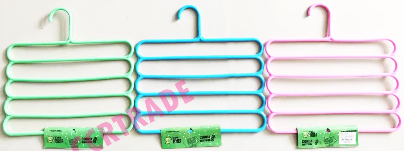 ไม้แขวนกางเกงสีสด 5 ช่องถุง 30x32 ซม.(งานหนา)