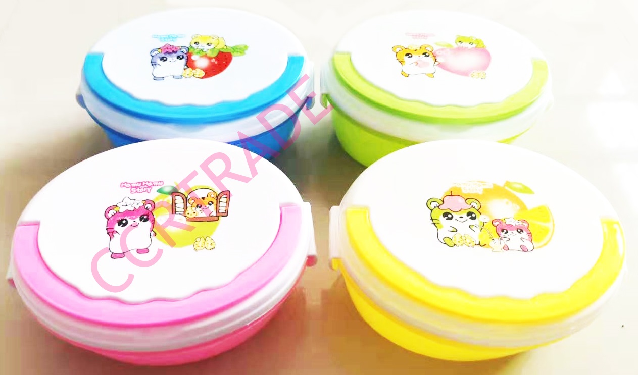 กล่องข้าวการ์ตูนหูหิ้ว ทรงรี 12x16 ซม.