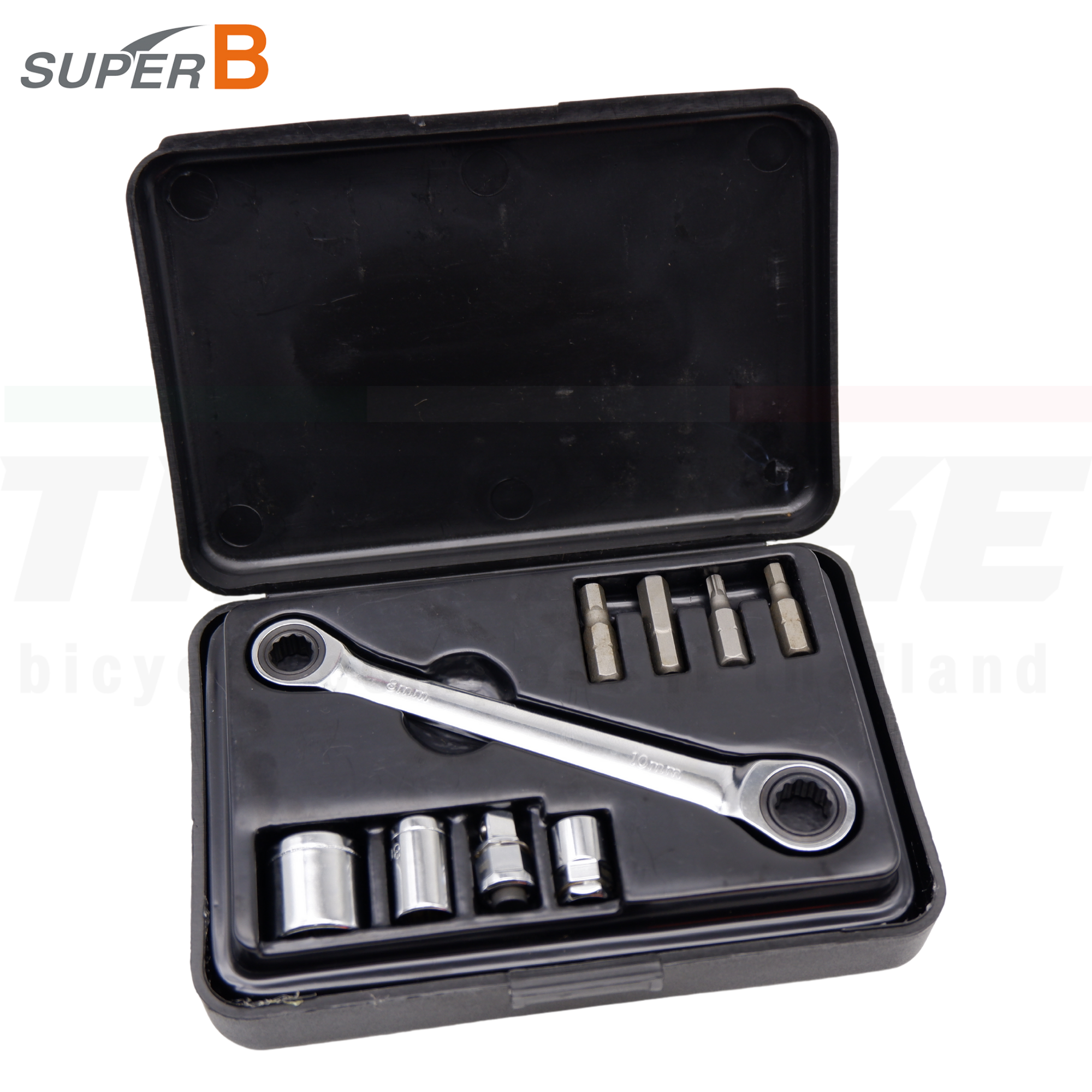 ประแจแหวนฟรีสองทาง SUPER B สำหรับงานจักรยานเบอร์ 8 เบอร์ 10 พร้อมหัว hex 3 / 4 / 5 / 6 mm T25