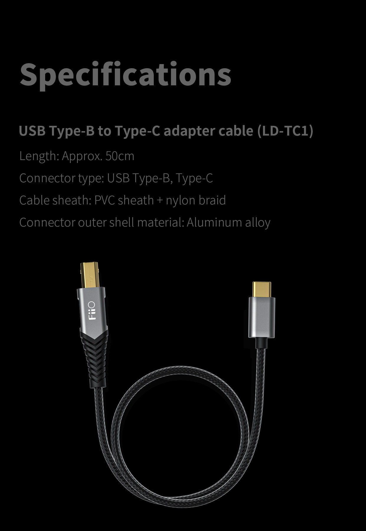 ขาย FiiO LD-TC1 สายแปลง USB Type-B เป็น Type-C ประกันศูนย์ไทย