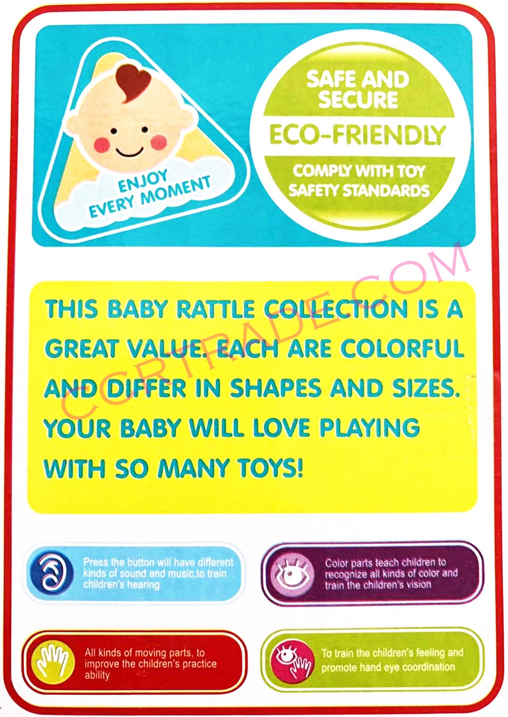 ชุุดของเล่นเขย่าเด็กอ่อน 6 ชิ้นกล่องใหญ่ 36.5 ซม.(1x3)